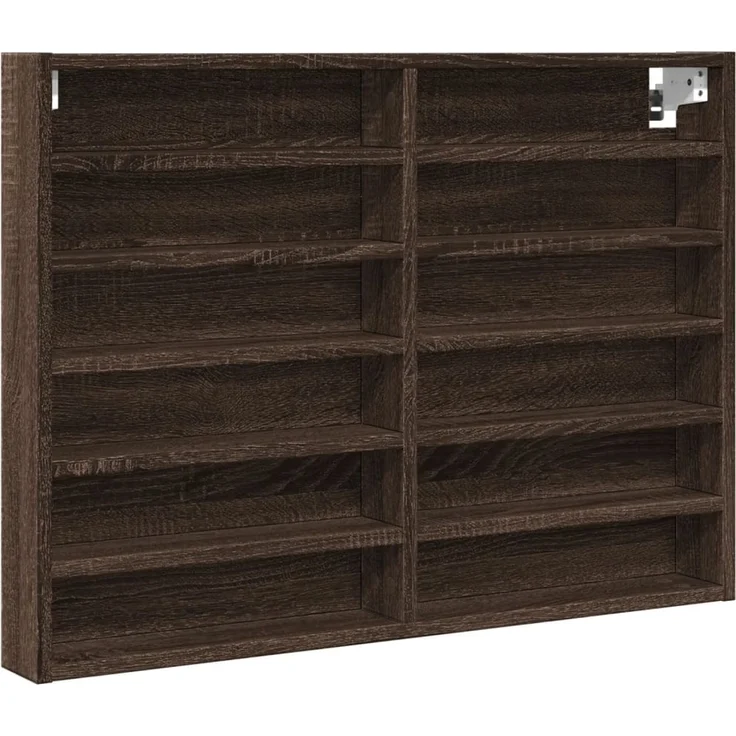 vidaXL Vitrinenschrank Braun Eichen-Optik 80x8,5x58 cm Holzwerkstoff 847960 – Bild 2