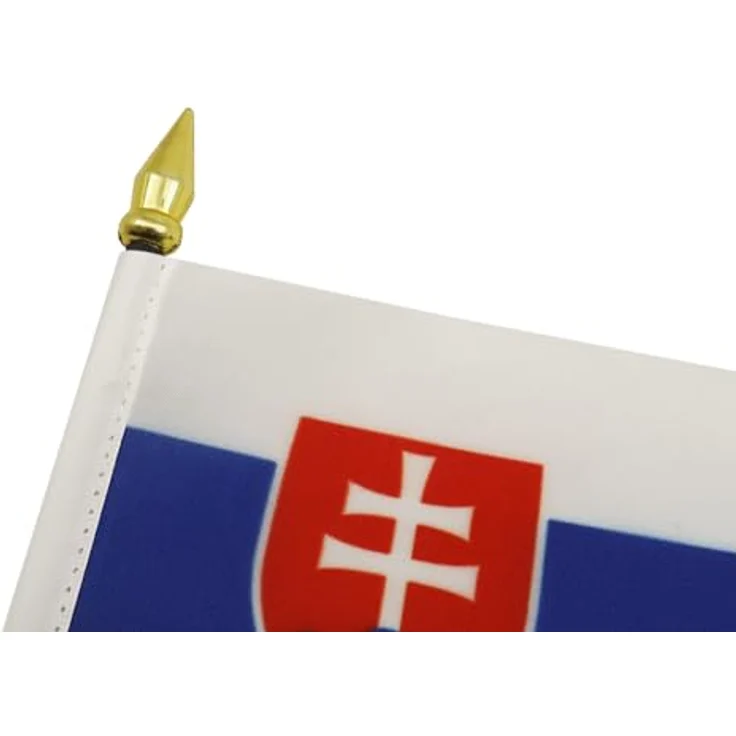 AZ FLAG - Tischflagge Slowakei - 15x10 cm Goldene Splitze - Slowakische Tischfahne 10 x 15 Cm - Flaggen – Bild 4