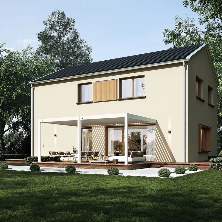 Weide Deluxe Plus | Wand Pergola | Voll Aluminium | 4 x 6 M | Lamellendach weiß – Bild 7