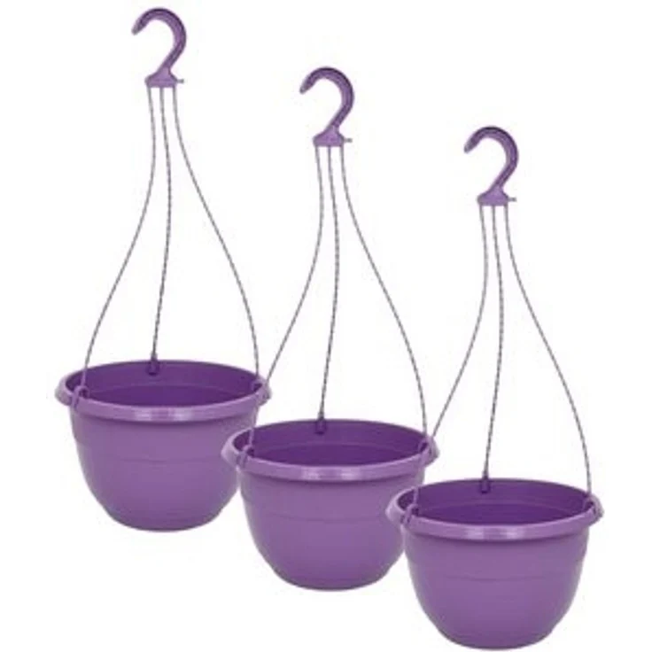Heimwerkercenter Blumentopf MePla 3 Stück Ampel ORION - Blumenampel ø25cm - Blaulila – Bild 6