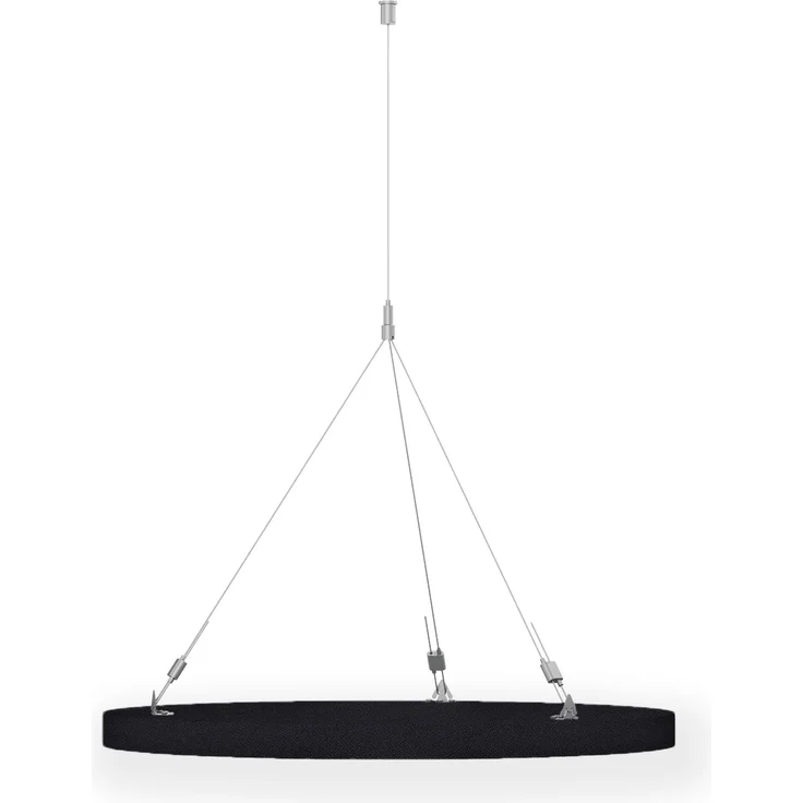 Rheinland Möbel FocusWall DAR05 – Runder Akustik-Deckenabsorber Ø 50 cm in Stofffarbe Sombrero inkl. Chrom-Stahlseilen - Made in Germany - Klasse A, Stoffbezug, schwer entflammbar – Bild 3