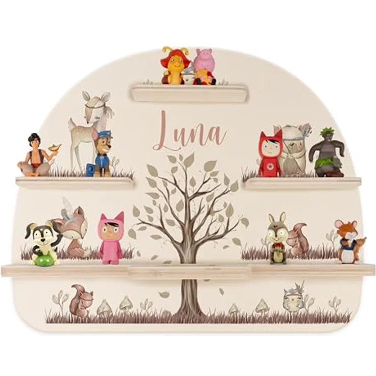 Kidsmood - Tonie Regal fürs Kinderzimmer– Liebevoll gestaltetes Wandregal mit abgerundeten Ecken & Kanten für Toniebox 2 mit Namen & Metallplättchen | Personalisierte Geschenke für Kinder – Bild 7