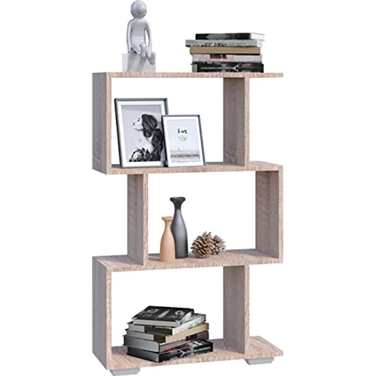 MID.YOU Regal Palusa, Sonoma Eiche, standfestes Bücherregal, Holzwerkstoff, 60x97x24 cm – Bild 1