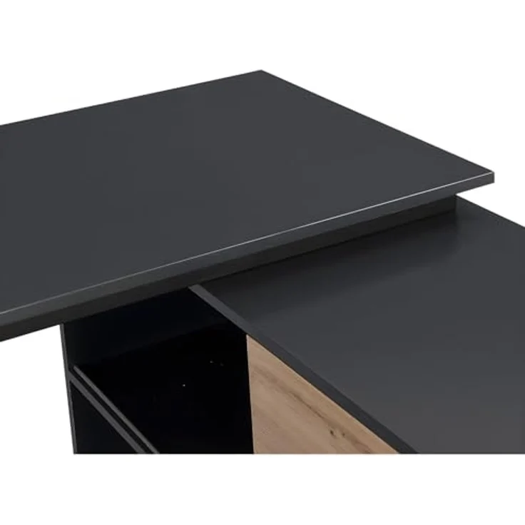 Vente-unique - Sekretär mit 3 Türen - MDF - Naturfarben & Schwarz - COLIOBA – Bild 6