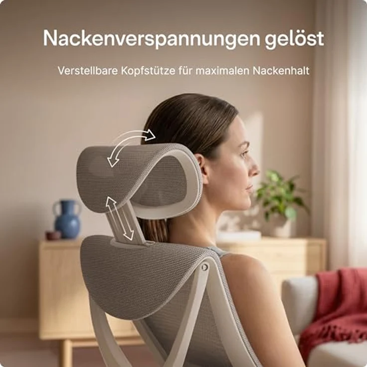 Desktronic Verstellbarer ergonomischer Bürostuhl | Schreibtischstuhl mit Lendenwirbelstütze - rückenfreundlich- Computerstuhl höhenverstellbar & rückenschonend - breites Polster SitPro (Grau) – Bild 6