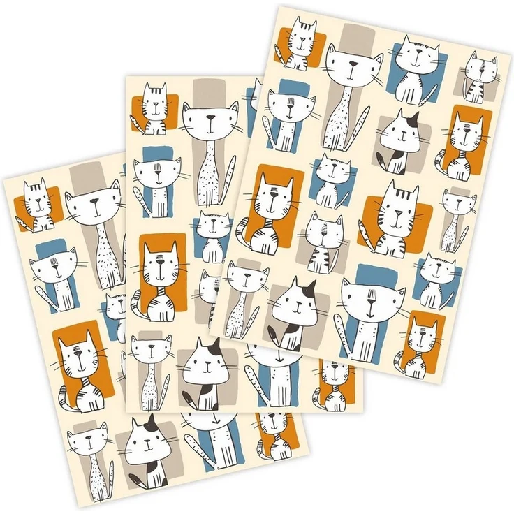 Kracht Geschirrtuch Lustige Katzen, (Set, 3-tlg, Set), 3er Pack Geschirrtücher (3 Stück), ca. 50 x 70 cm, Baumwolle bedruckt – Bild 3
