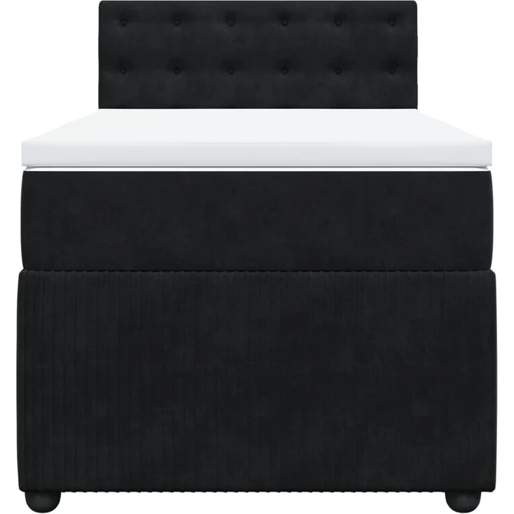 vidaXL Boxspringbett mit Matratze Schwarz 100x200 cm Samt 3289976 – Bild 6