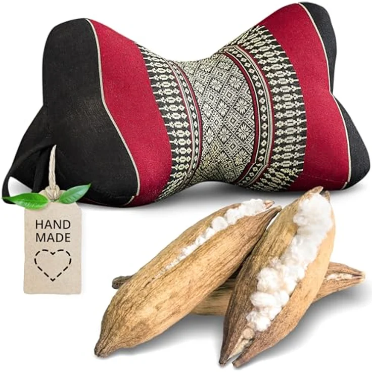 livasia Nackenstützkissen Knochenkissen, vegan und handgefertigt, Ø 15x32cm, Kapok – Bild 2