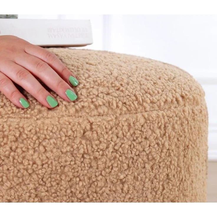 Hanah Home 'Skylee - Coffee' Pouffe, Kaffee, 54 x 39 x 54 cm – Bild 5