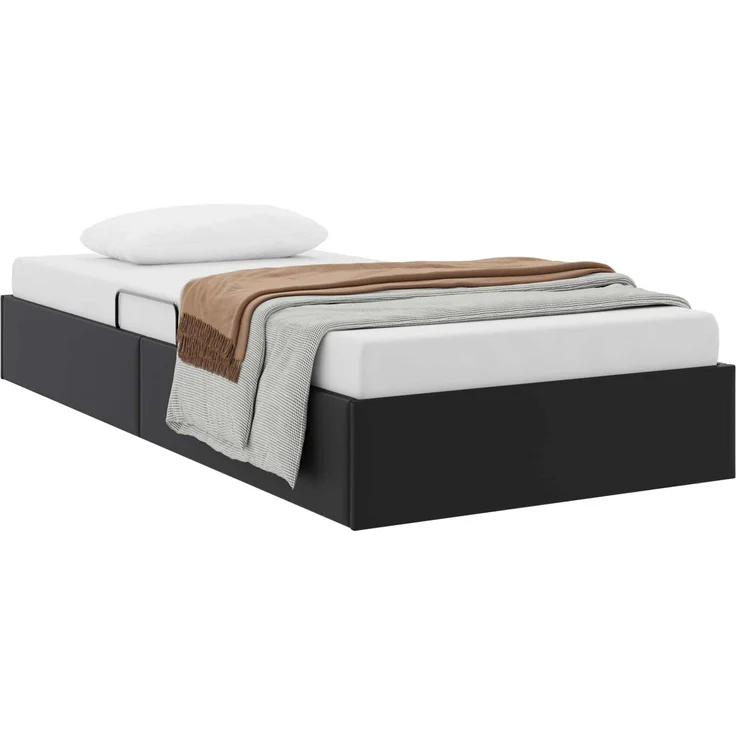 vidaXL Ottoman Bettgestell Schwarz 90 x 190 cm Kunstleder 3442750 – Bild 3