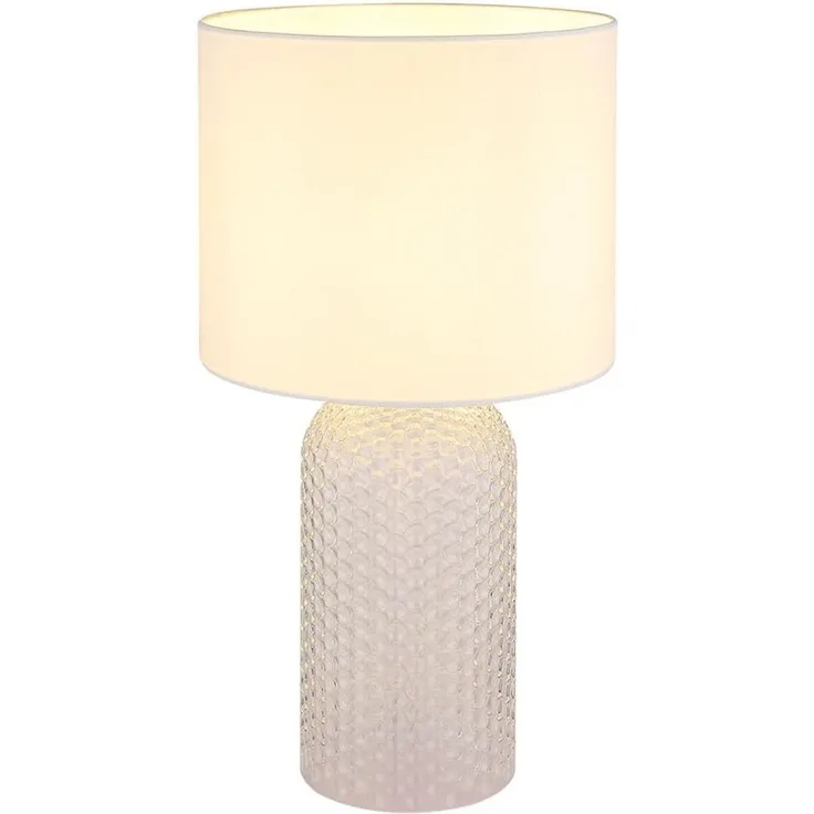GLOBO LIGHTING Schreibtischlampe, Leuchtmittel inklusive, Warmweiß, Tischleuchte Tischlampe Nachttischleuchte Weiß Glas LED