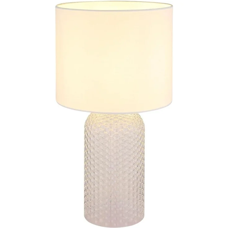 GLOBO LIGHTING Schreibtischlampe, Leuchtmittel inklusive, Warmweiß, Tischleuchte Tischlampe Nachttischleuchte Weiß Glas LED