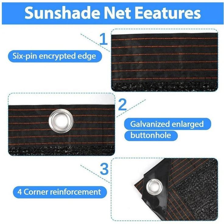 LuxusKollektion Sonnensegel Schattierungsnetz 2x2m für Gewächshaus Sonnensegel 90% UV-beständig – Bild 3