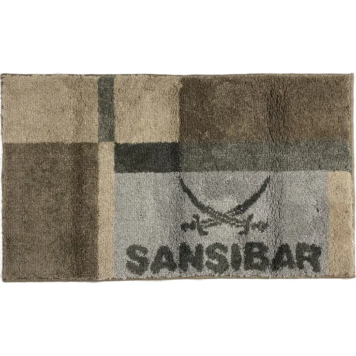Badematte SANSIBAR LBH 100x60x2 cm braun Badteppich Badvorleger Duschvorleger Duschmatte Badeteppich