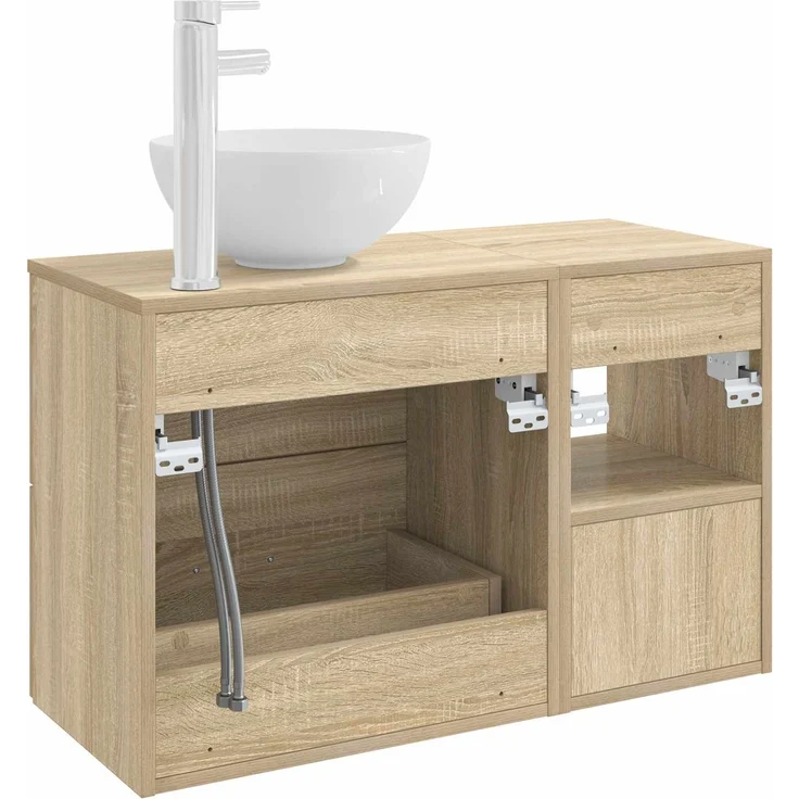 vidaXL Badezimmerschrank-Set 2 stk. Sonoma-Eiche 79,5 x 35 x 80 cm 3403866 – Bild 6