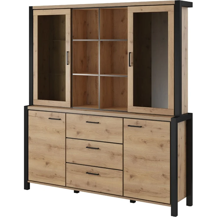 Esszimmer Buffetschrank Set ACCRA-83 in Taurus Eiche Nb. mit LED Beleuchtung, B/H/T: ca. 180/200/41 cm – Bild 2