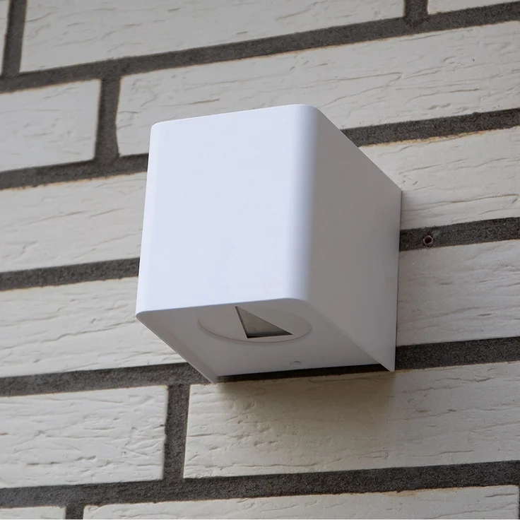 LED Außen-Wandleuchte, weiß, Down-Strahler, H 11,5 cm – Bild 6