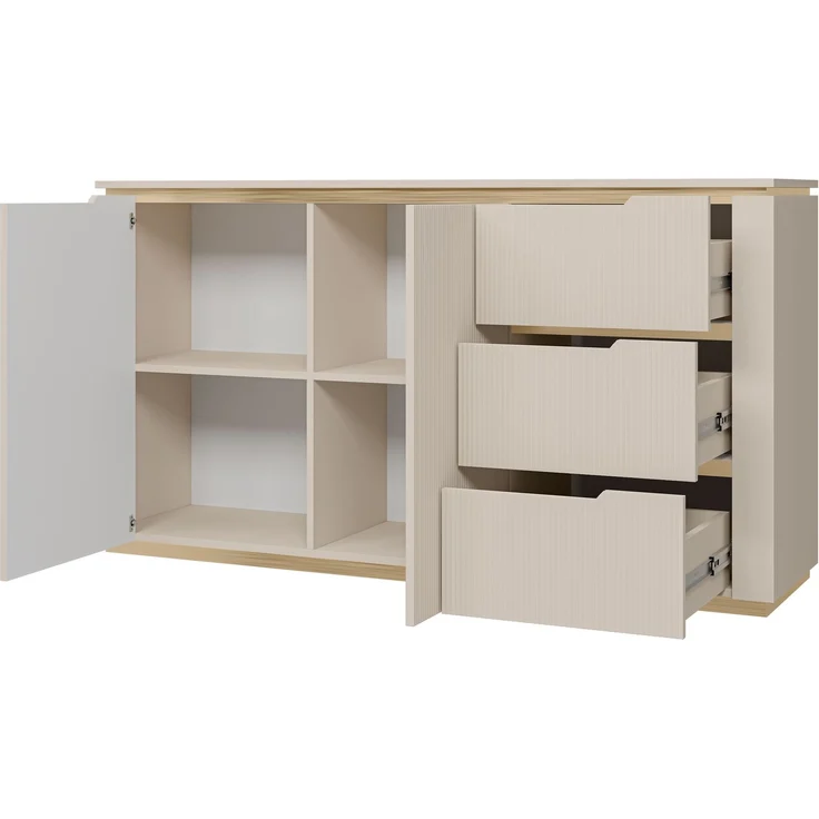 Wohnzimmer-Set Hilafin I (Farbe: Sandbeige / Sandbeige + Gold) – Bild 3