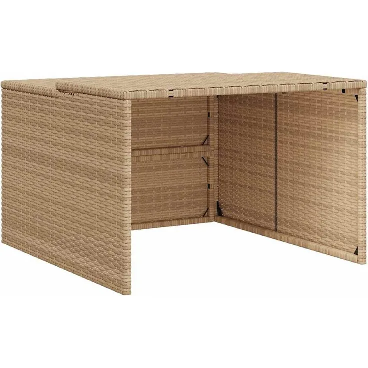 vidaXL Mähroboter-Garage Beige 86x90x52/57 cm Poly Rattan 365407