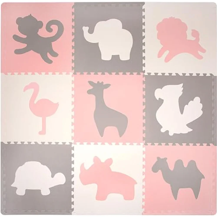 Hakuna Matte große Puzzlematte für Babys 1,8x1,8 m – 9 XXL Platten 60x60 cm mit Tieren – 20% dickere Spielmatte in Einer umweltfreundlichen Verpackung – schadstofffreie, geruchlose Krabbelmatte – Bild 2