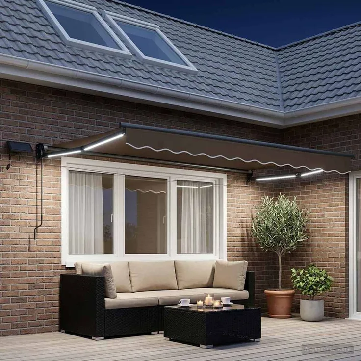 vidaXL Manuelle Gelenkarmmarkise mit LEDs, 3.5 ×2m