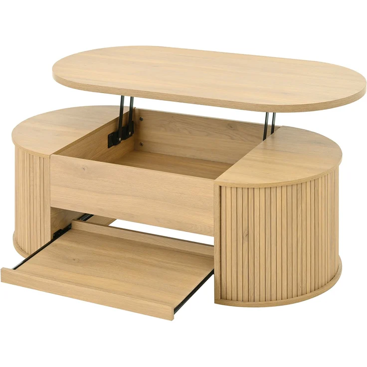Wohnzimmermöbel-Set 110x55,5x40 cm / 175x36x41 cm mit höhenverstellbarem Couchtisch und TV-Schrank mit Stauraum – Bild 8