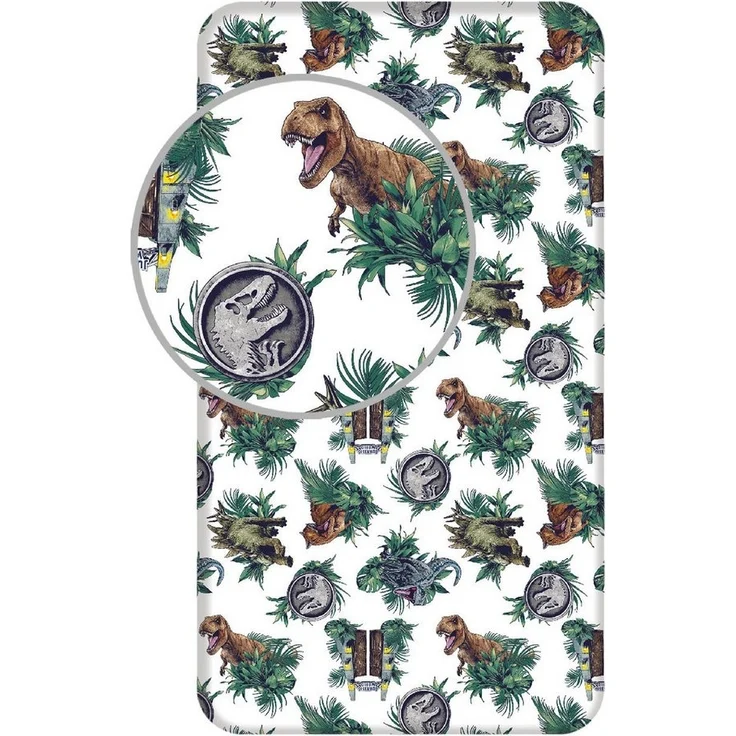 Tinisu Bettlaken Jurassic World Spannbettlaken - 90x200 cm T-Rex Matratzenbezug – Bild 2