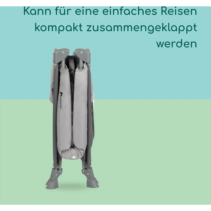 Bebeconfort Reisebett Soft Dreams, Zusammenklappbares Kinder-Reisebett inkl. Transporttasche, Höhenverstellbar und inkl. Matratze, nutzbar ab der Geburt bis ca. 3,5 Jahren (bis 15 kg), Grey Mist – Bild 3