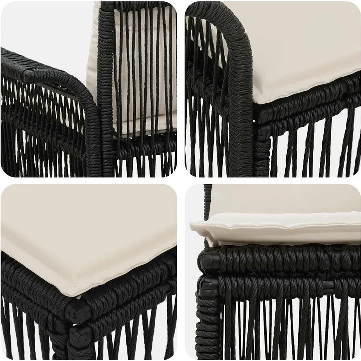 vidaXL Gartensofa-set 6 stk. 6-Sitzer Schwarz Poly-Rattan 3434926 – Bild 7