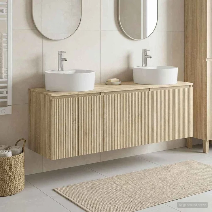 vidaXL Badezimmerschrank-Set 3 stk. Sonoma-Eiche 161,5 x 44,5 x 82 cm 3405669 – Bild 1