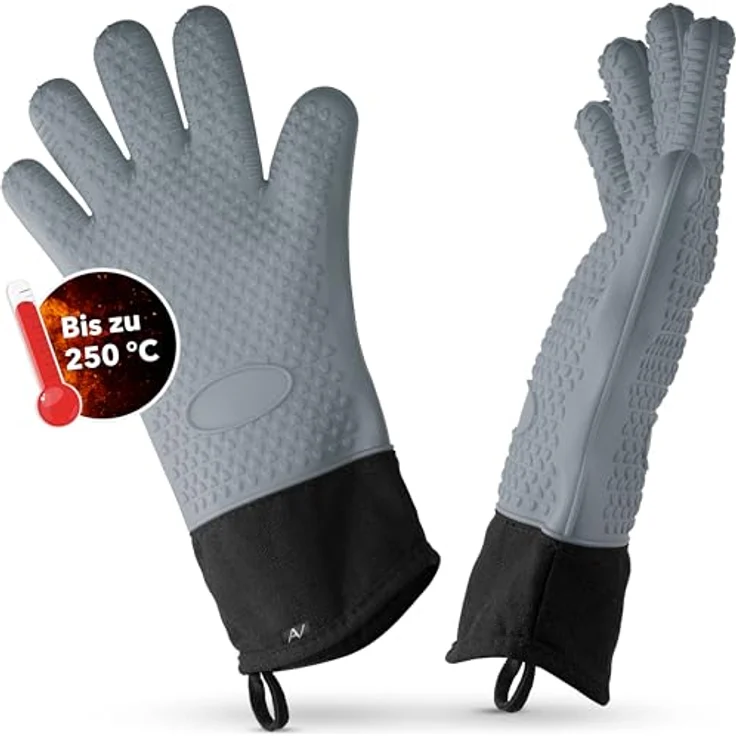 AVANA Topfhandschuhe Silikon Ofenhandschuhe Hitzebeständige Kochhandschuhe Handschuhe, Anti-Rutsch, weiches Baumwoll-Innenfutter, bis 250°C – Bild 2