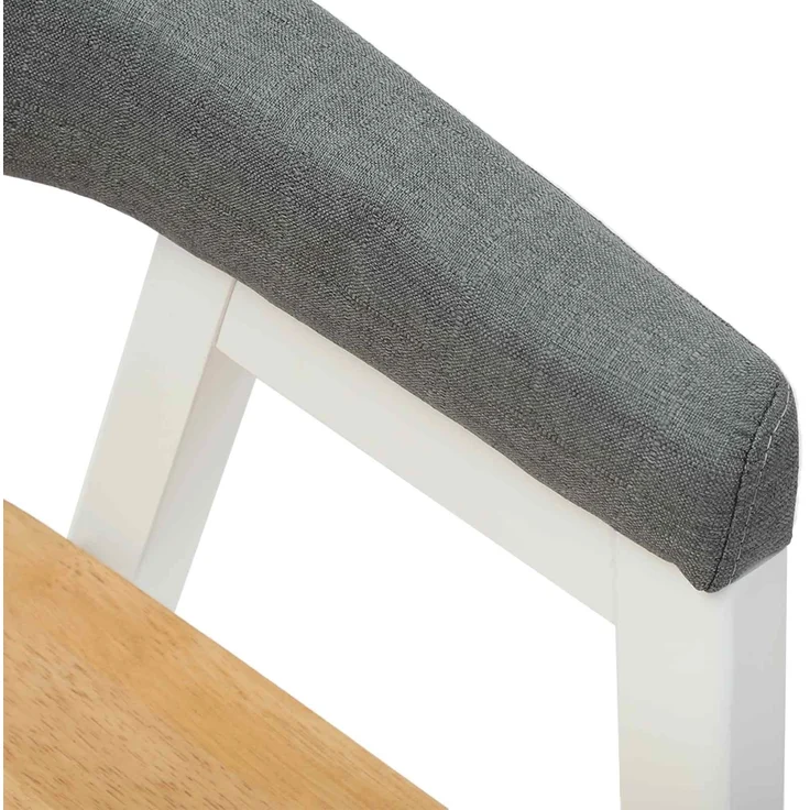 vidaXL Esszimmerstühle 2 pcs Weiß 54 x 57 x 73 cm Massives Gummiholz 42020425 – Bild 7