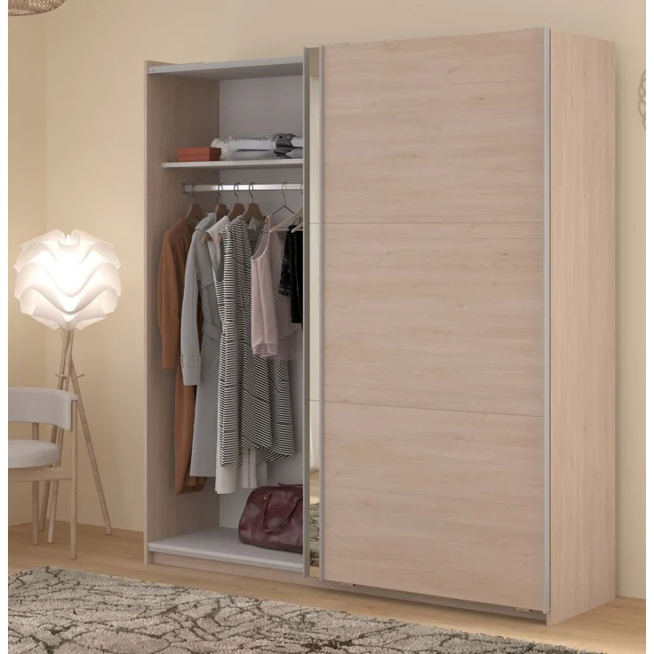 Kleiderschrank Swing in Eiche mit Spiegel 178 cm – Bild 3