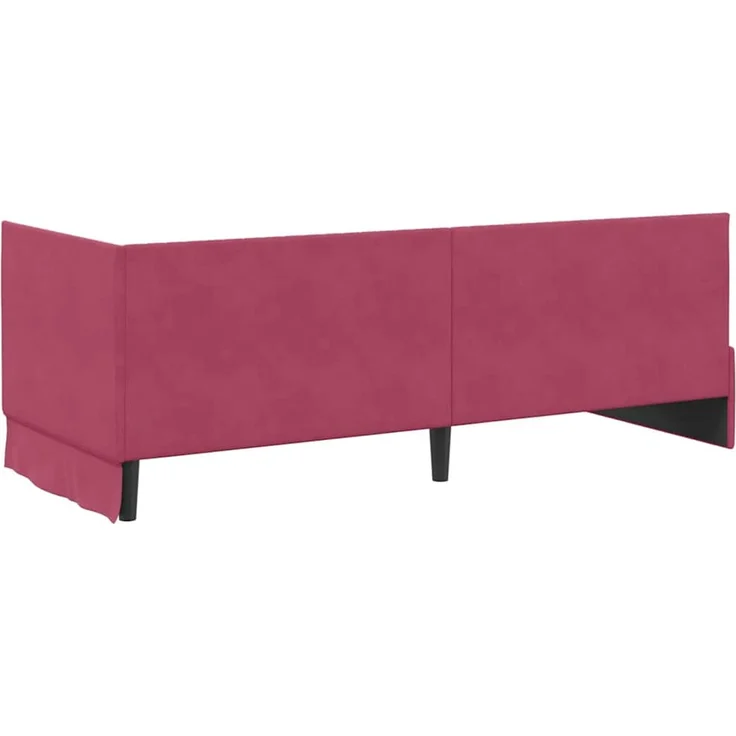 vidaXL Eckbettgestell mit Matratze mit Kopfteil 2 pcs Rot Samt 3393802 – Bild 9