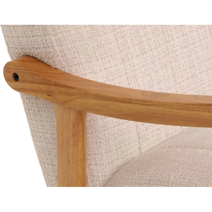 Schaukelstuhl HWC-K10, Relaxsessel, Holz FSC® Stoff/Textil Chenille (465g/m²) ~ creme, Gestell natur – Bild 8