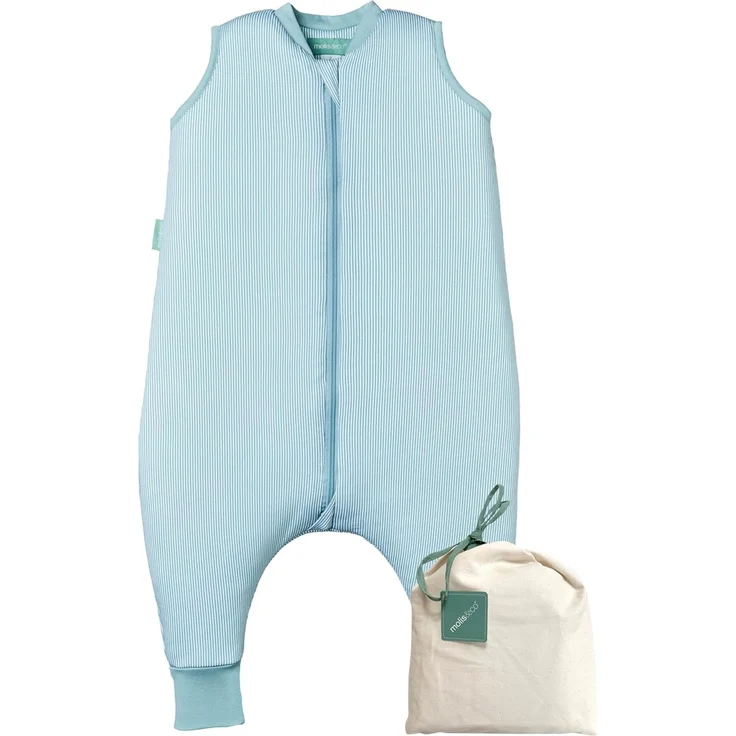 molis&co - Baby schlafsack mit Füßen - Ideal für den Winter - Babyschlafsack mit Beinen 2,5 tog - 100% Baumwolle (Oeko-TEX 100), Premium Qualität - Blue Surf (100 cm) – Bild 1