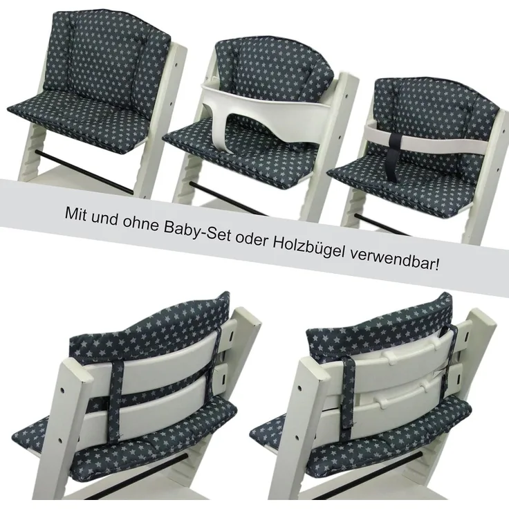 Bambiniwelt Sitzkissen, kompatibel mit Stokke 'Tripp Trapp' Hochstuhl, Beige Sterne