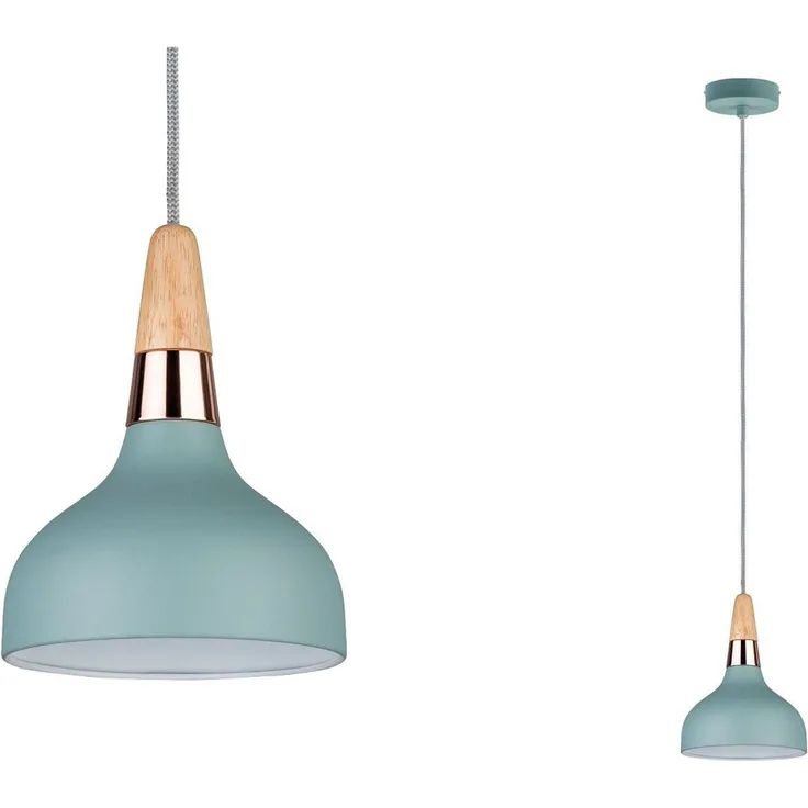 Paulmann No. 79652 Pendelleuchte Neordic Juna Kupfer, Holz, Softgrün E14