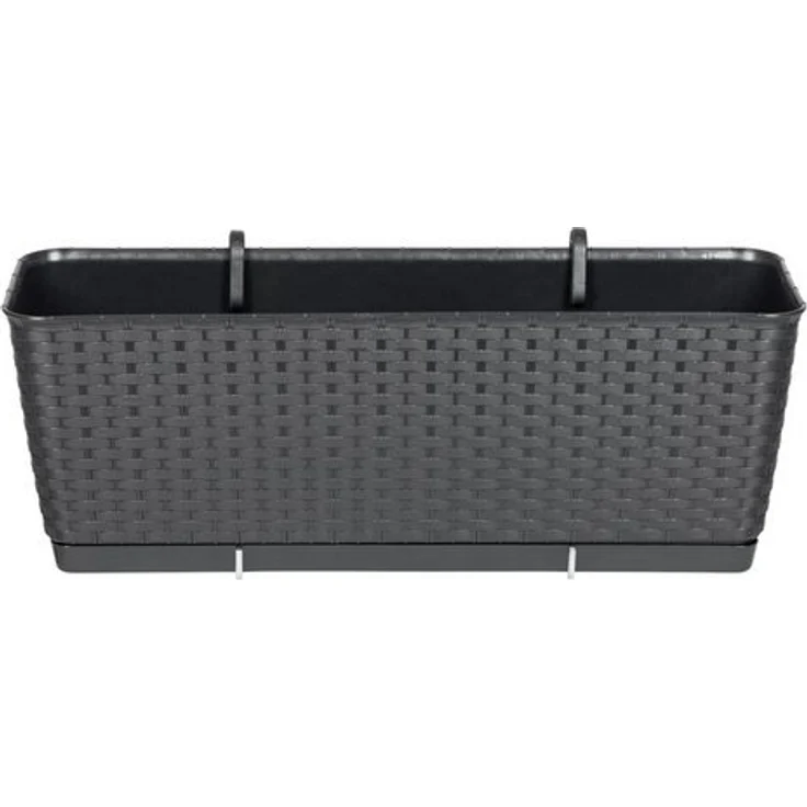 Kreher Balkonkasten Rattan-Balkontopf RATOLLA: 50 cm in Anthrazit – Bild 4