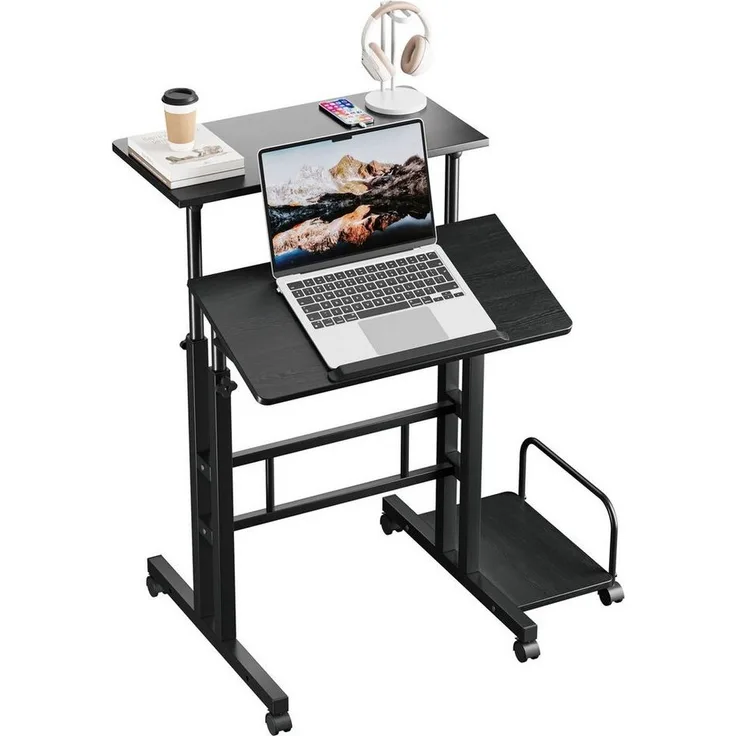 Dripex Stehpult Höhenverstellbar Laptoptisch mit Rollen und neigbar Tischplatte