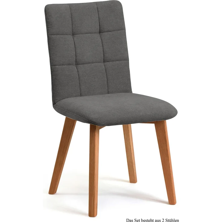 Esszimmerstuhl (2er-Set) Dareen 47x91x60 Eiche geölt/Grau