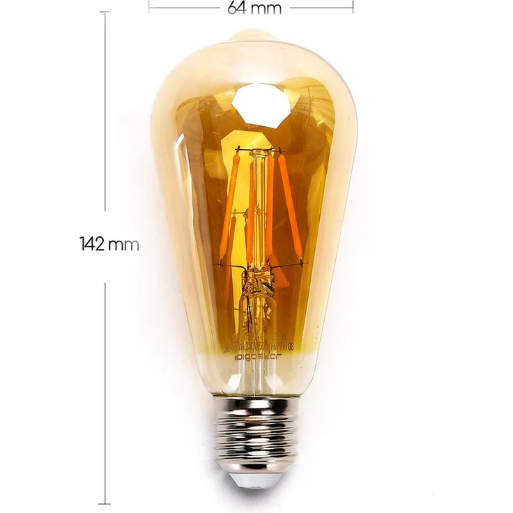 4W ST64 LED E27 Filament Leuchtmittel Retro Nostalgie Glühbirne Standard Edison Gewinde 1800K warmweiß – Bild 7