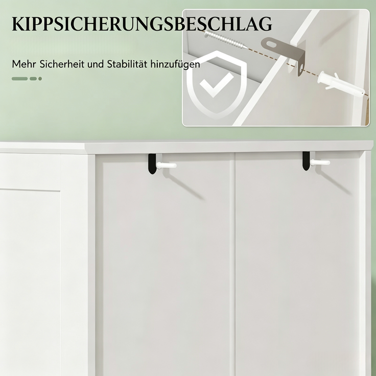 Elegantes Sideboard,Hoher Vitrinenschrank mit viel Stauraum,Praktischer Aufbewahrungsschrank,Wohnzimmerschrank--Weiß--60x40x162cm--YOUDENOVA – Bild 8