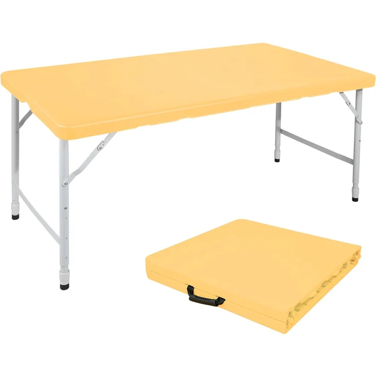 Abrihome Gartentisch 25 cm höhenverstellbar mit 135 kg Tragkraft, Hellgelb, 74x61x125 cm – Bild 2