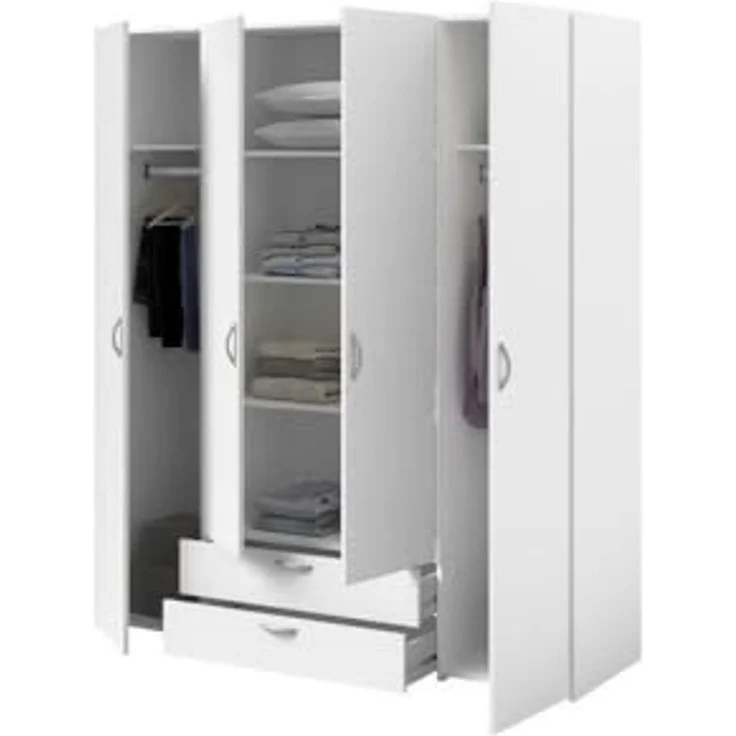 Parisot Daily 1 Kleiderschrank 4-türig Weiß 160x185 cm – Bild 5