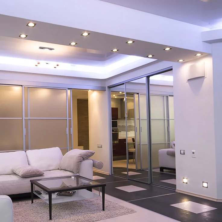LED Decken-Einbaustrahler, chrom, Einbautiefe 12cm – Bild 3