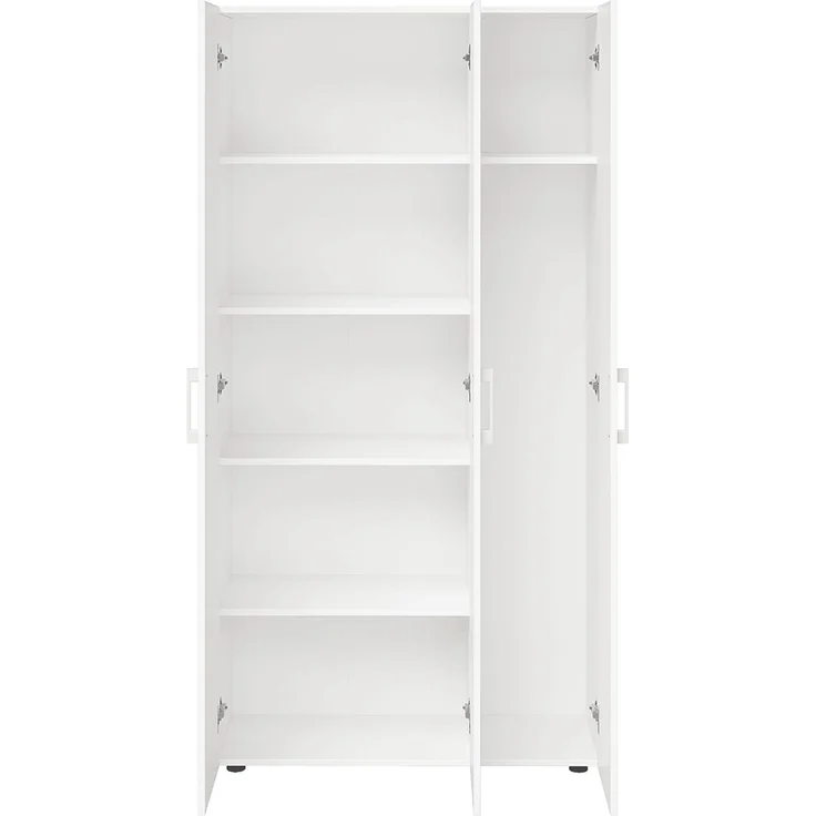 Bellamio 'Apol' Mehrzweckschrank, weiß, 176x33x90 cm, Putzschrank mit 3 Türen und 5 Regalen, Besenschrank mit Staubsaugerfach – Bild 10