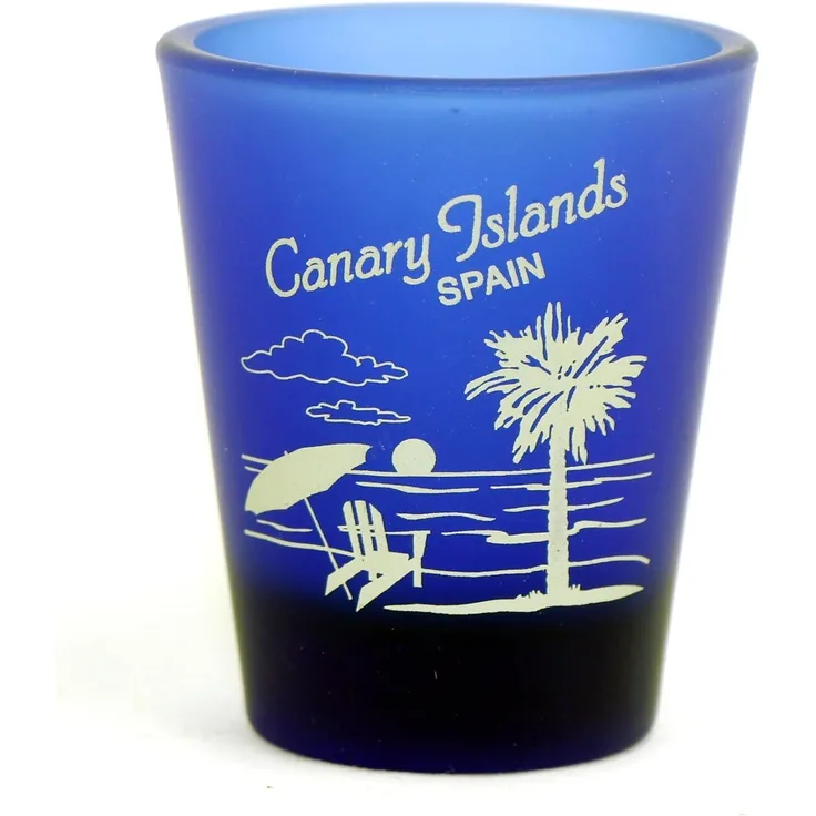 World By Shotglass Schnapsglas Kanarische Inseln Spanien Kobaltblau