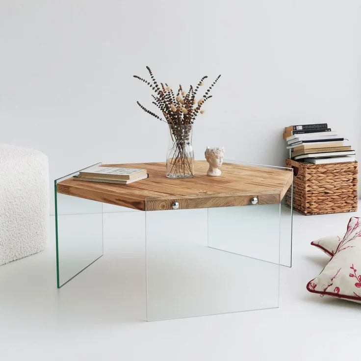 Skye Decor 'Hexagon S304' Couchtisch, Eiche, 80 x 35 x 70 cm – Bild 5