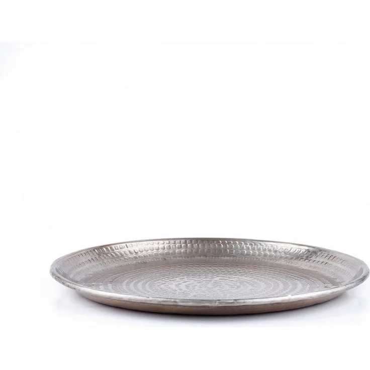 Marrakesch Orient & Mediterran Interior Dekotablett Kerzentablett Serviertablett Skandinavisch Design Imera Silber 30cm (1 St), Handarbeit – Bild 2